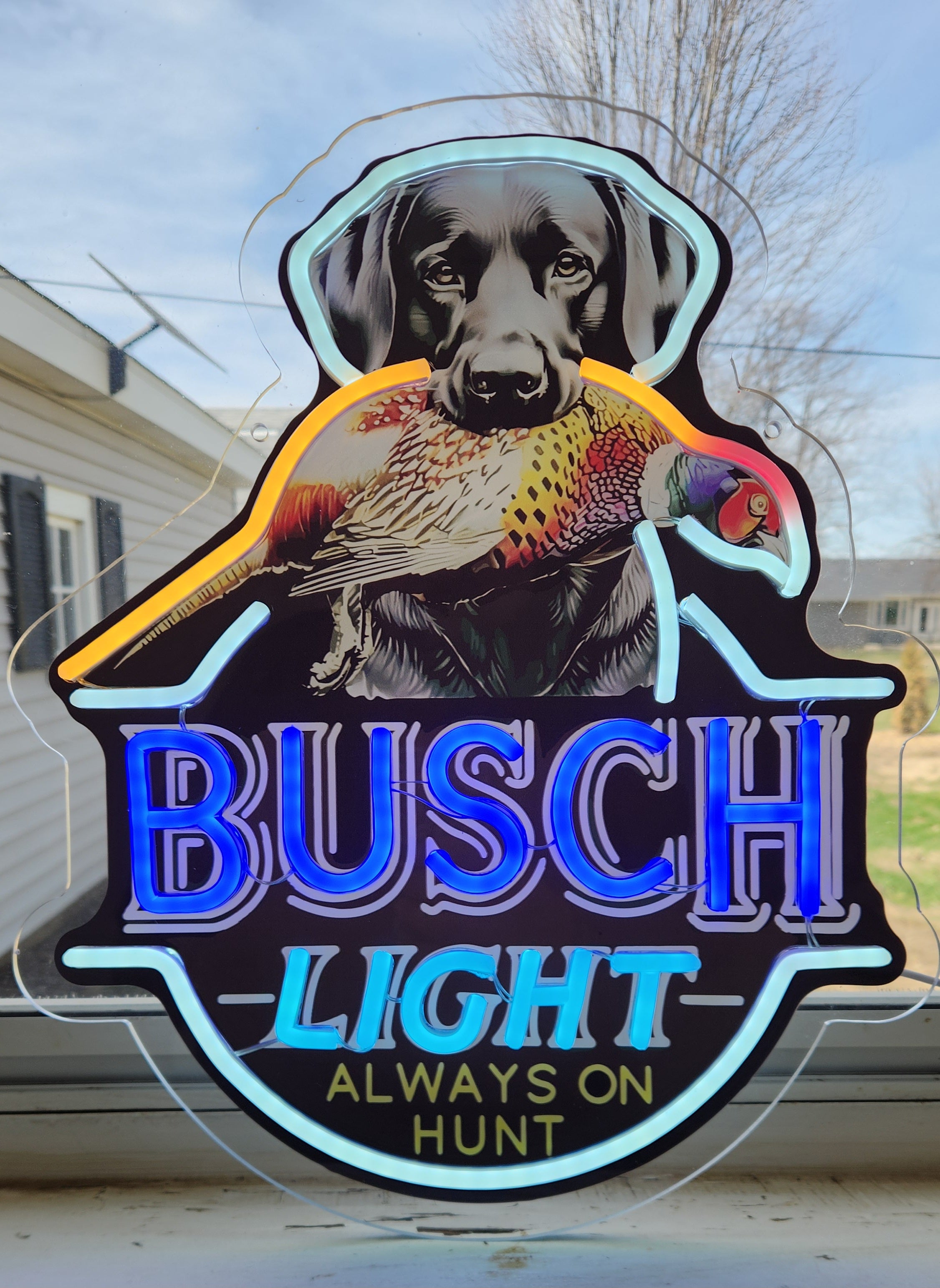 Busch Light Black Lab w/ Pheasant LED Beer Advertising Sign Bar