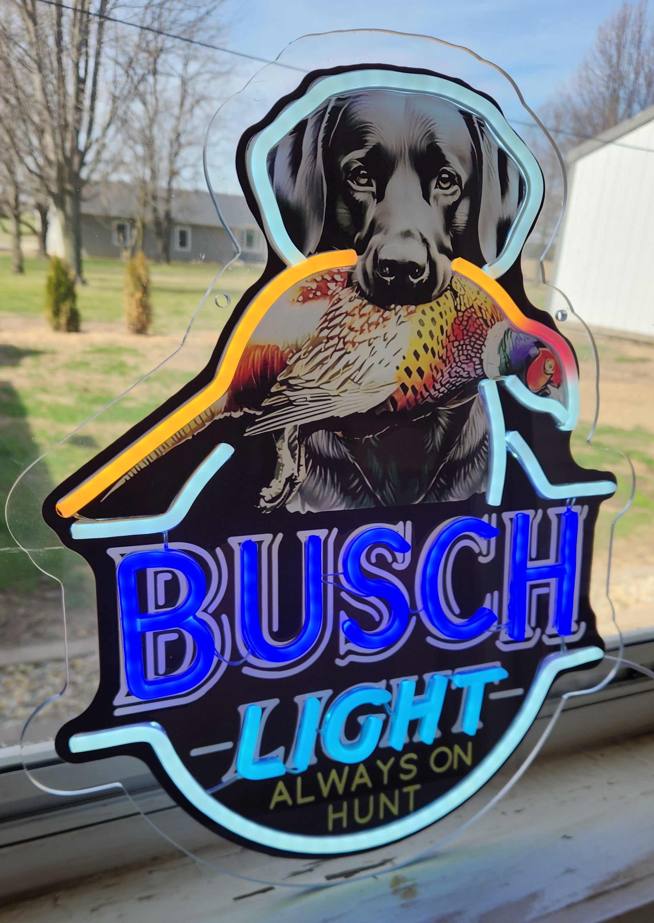 Busch Light Black Lab w/ Pheasant LED Beer Advertising Sign Bar