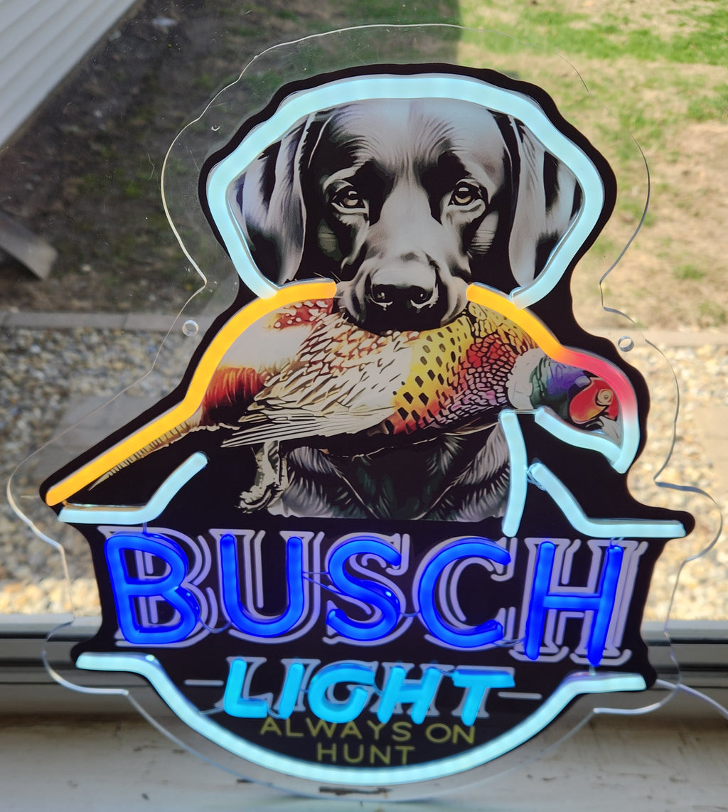 Busch Light Black Lab w/ Pheasant LED Beer Advertising Sign Bar
