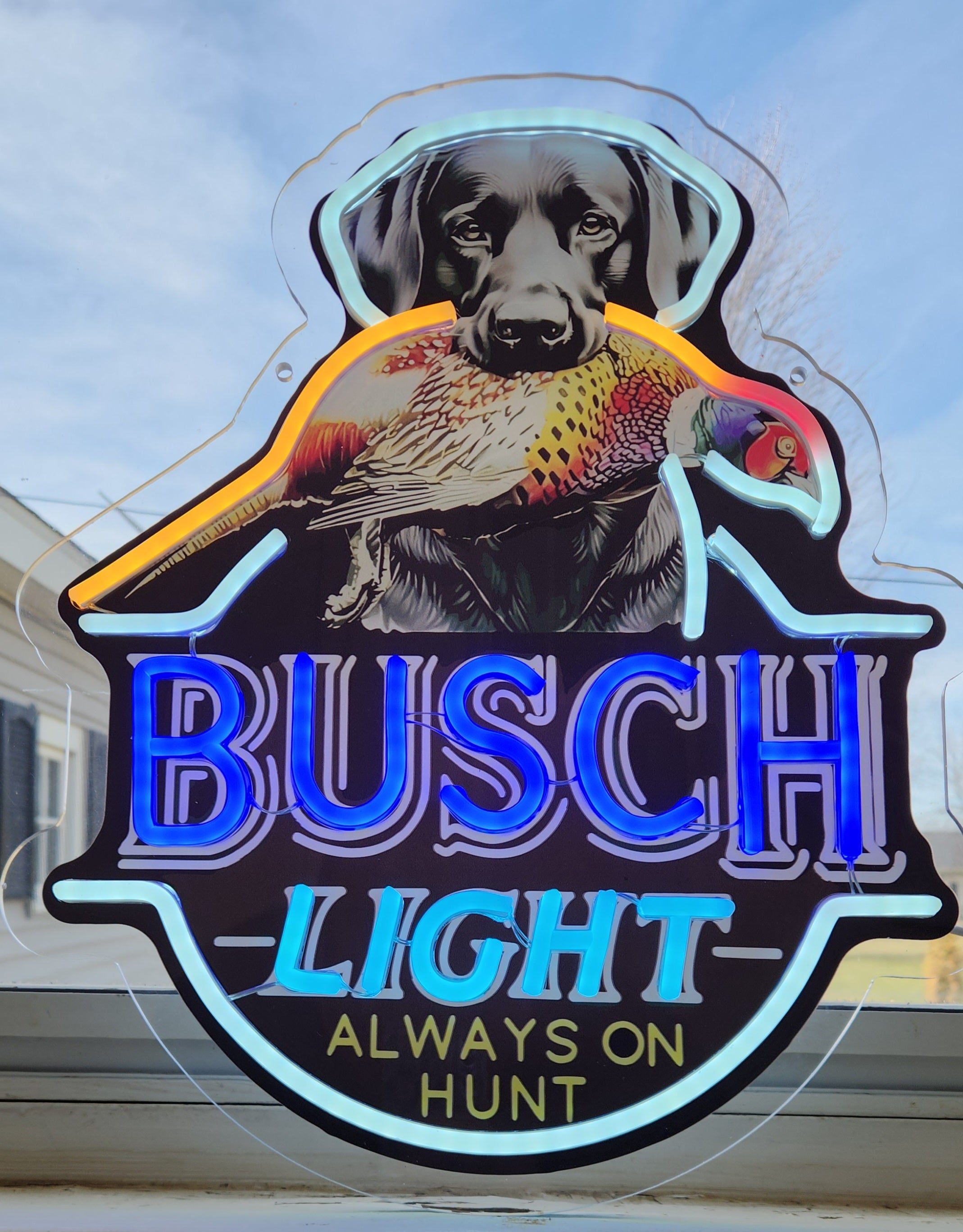 Busch Light Black Lab w/ Pheasant LED Beer Advertising Sign Bar