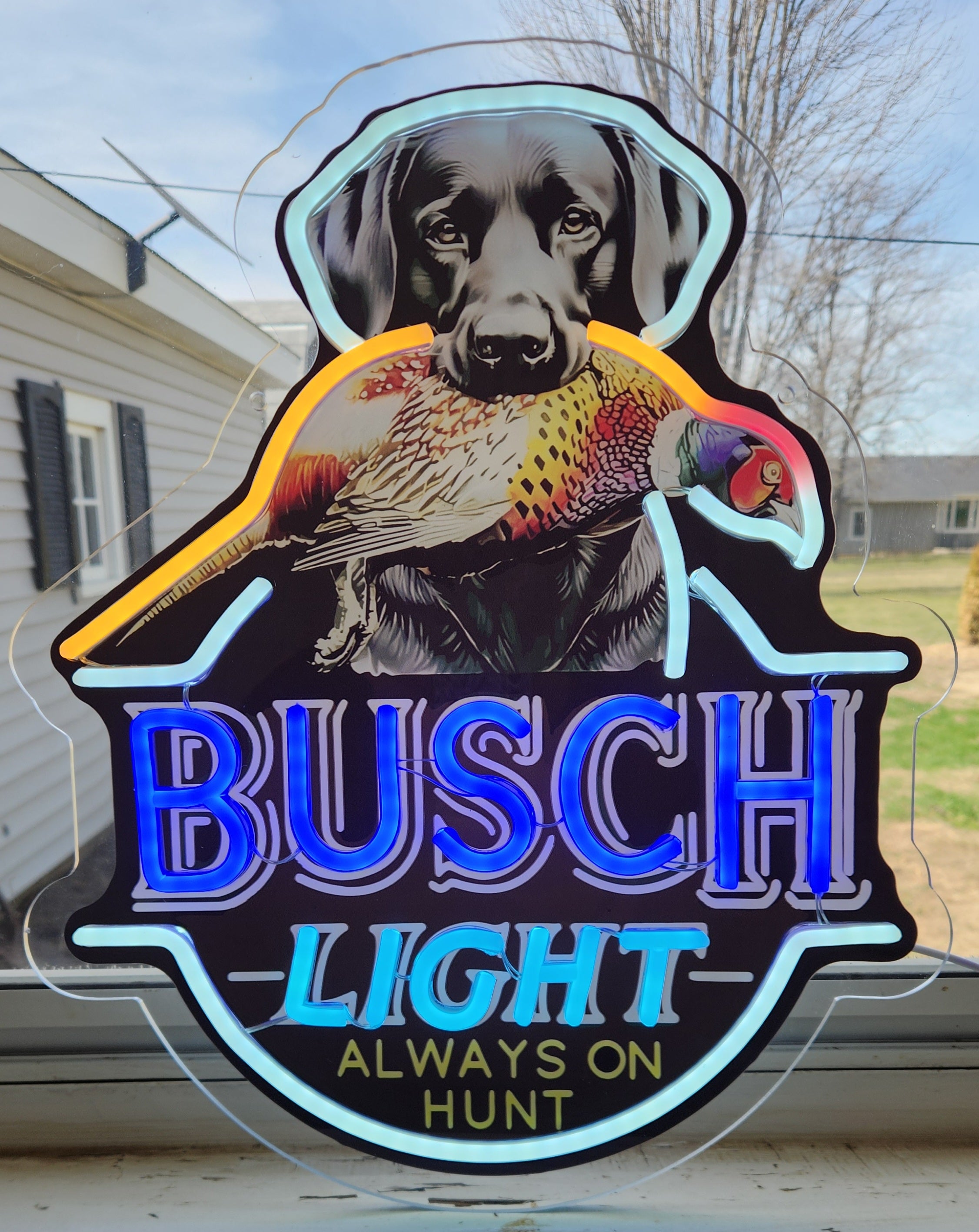Busch Light Black Lab w/ Pheasant LED Beer Advertising Sign Bar