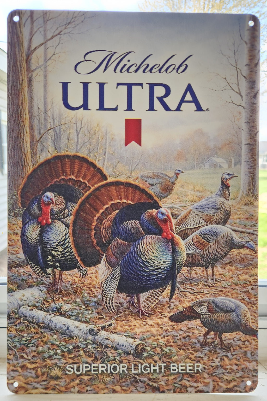 Michelob Ultra Wild Turkey Metal Beer Advertising Sign 12"x8"