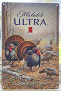 Michelob Ultra Wild Turkey Metal Beer Advertising Sign 12"x8"