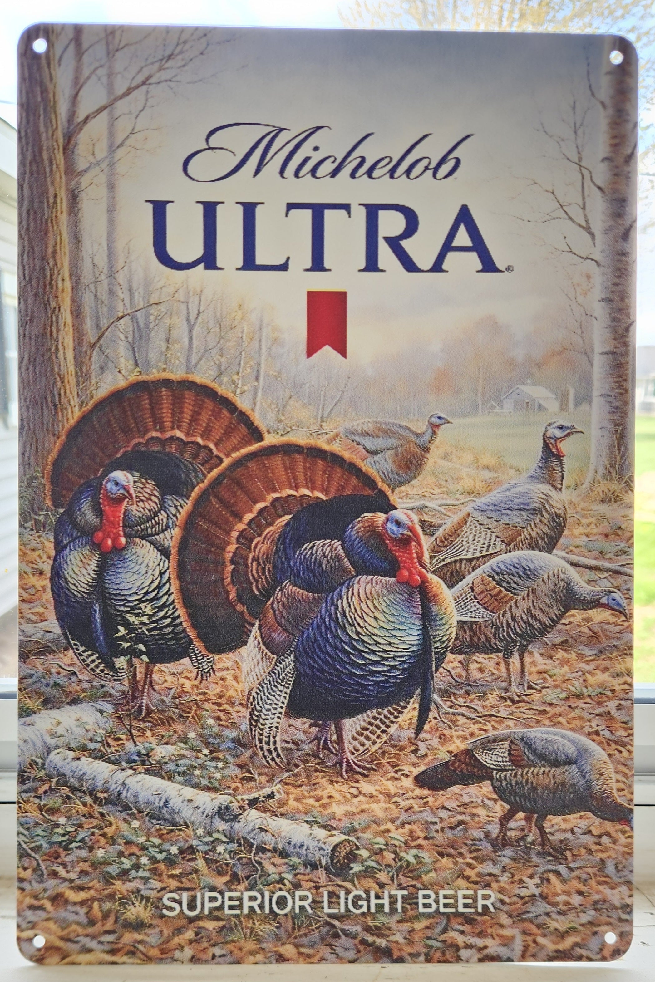 Michelob Ultra Wild Turkey Metal Beer Advertising Sign 12"x8"