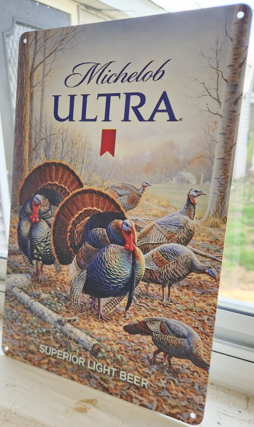 Michelob Ultra Wild Turkey Metal Beer Advertising Sign 12"x8"