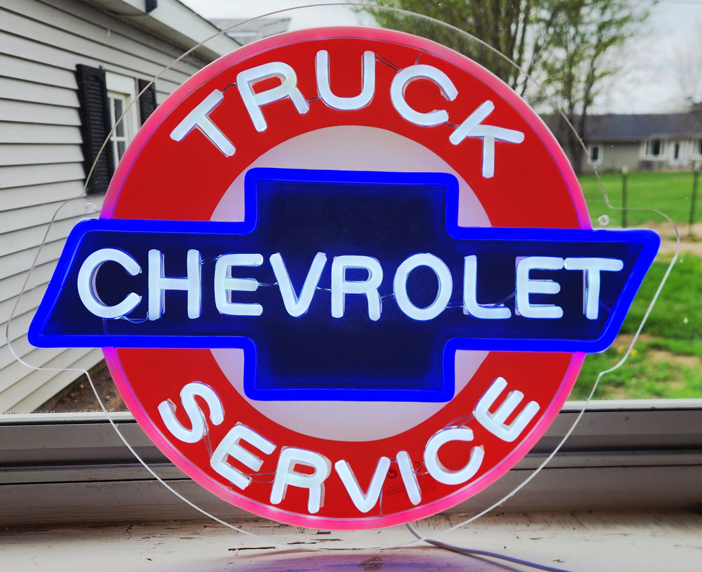 Chevrolet Truck Service Dealership LED Lighted Advertising Sign - Garage Sign