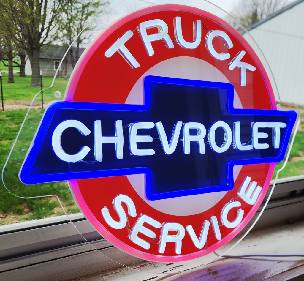 Chevrolet Truck Service Dealership LED Lighted Advertising Sign - Garage Sign