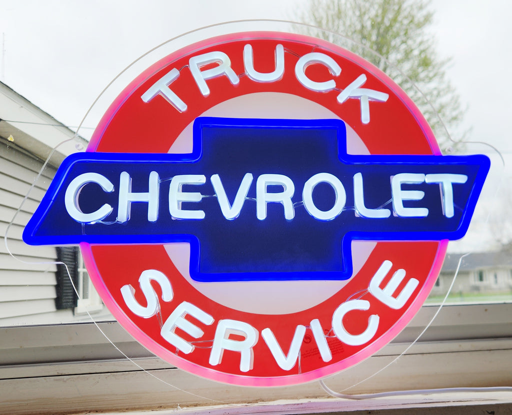 Chevrolet Truck Service Dealership LED Lighted Advertising Sign - Garage Sign