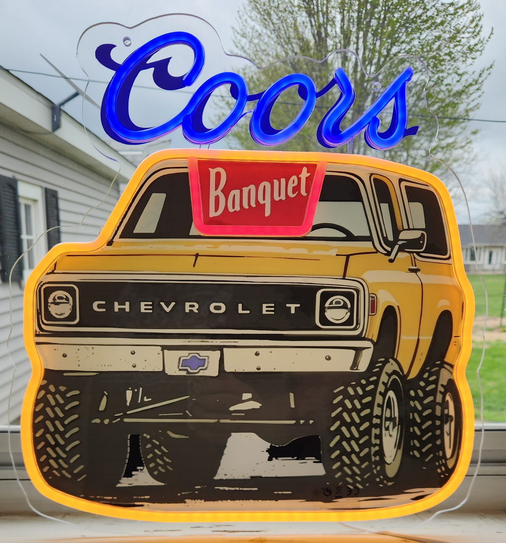 Coors Banquet Chevrolet Blazer K-5 Beer LED Advertising Sign