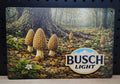 Busch Light Morel Mushrooms Forest Scene Metal Beer Advertising Sign 12"x8"