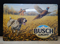Busch Light Pheasant Hunting Scene German Short Haired Pointer Metal Beer Advertising Sign 12"x8"
