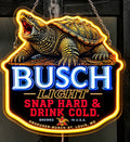 Busch Light Snapping Turtle LED Neon Sign – Snap Hard & Drink Cold – Man Cave & Garage Décor