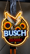 Busch Light Dove Season LED Neon Sign – Hunting & Outdoor Décor – 16" x 14"