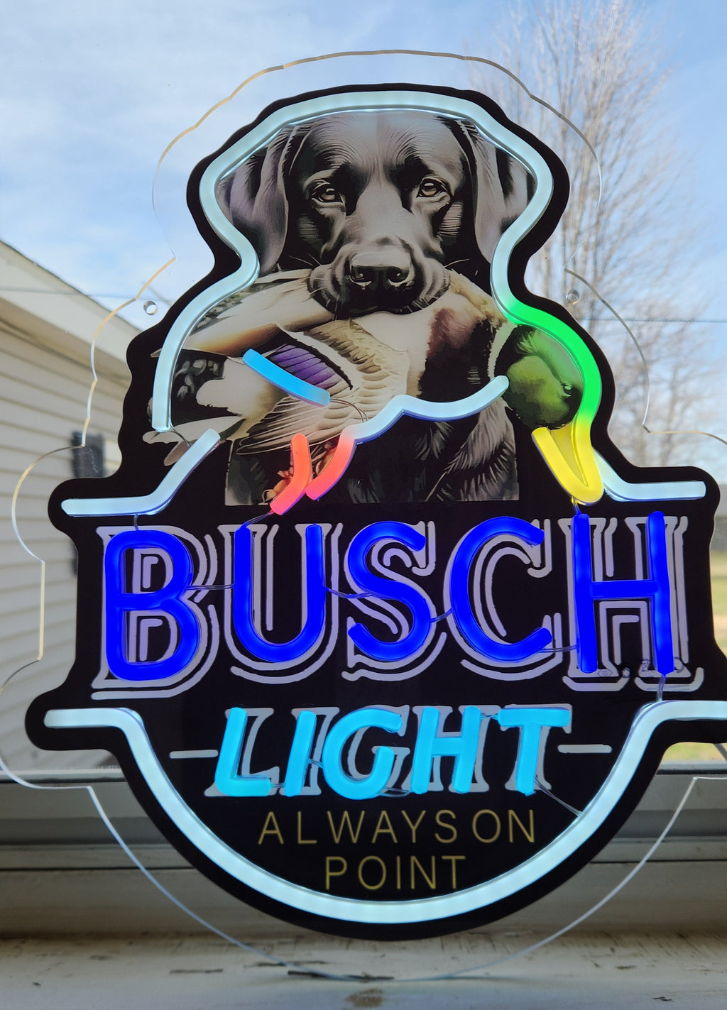 Busch Light Black Lab w/ Duck LED Advertising Beer Sign