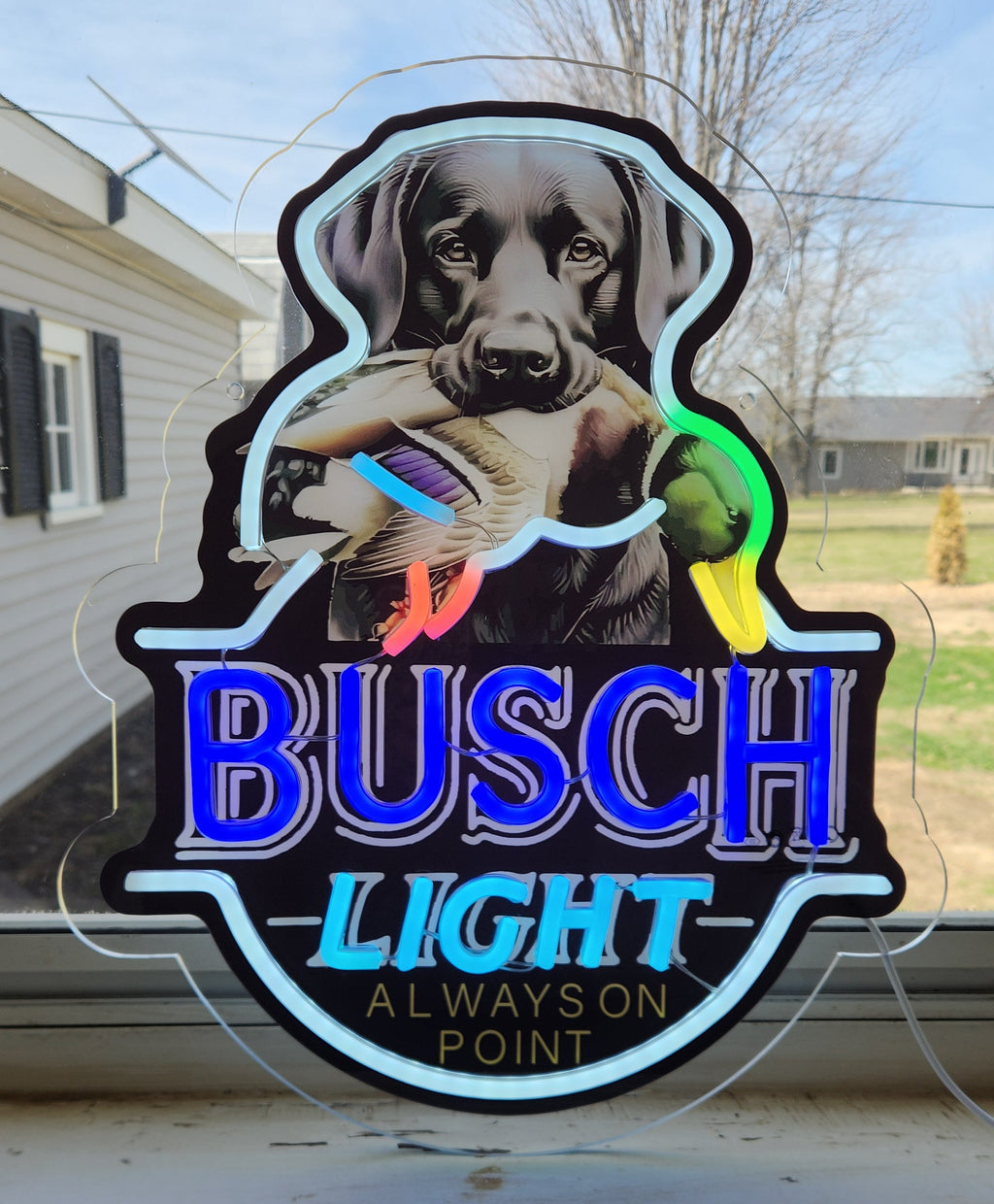 Busch Light Black Lab w/ Duck LED Advertising Beer Sign