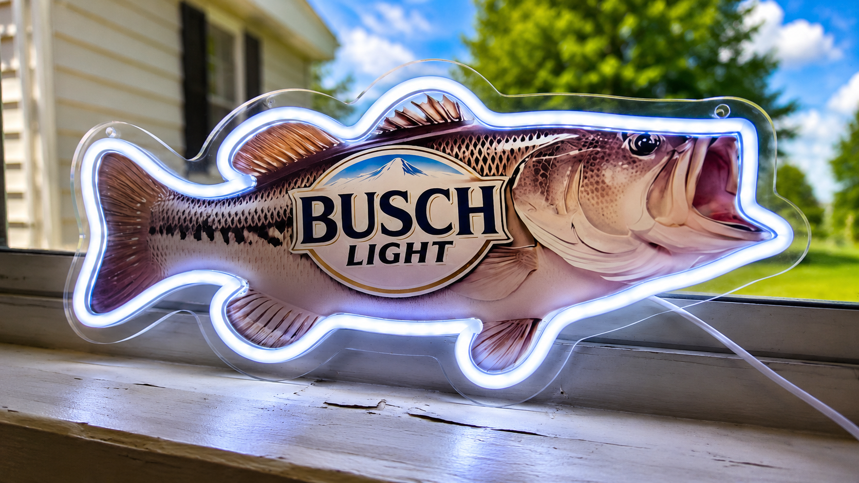 Busch Light Large Mouth Bass LED Lighted Advertising Sign
