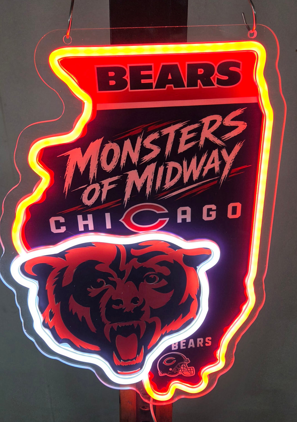 Chicago Bears Football "Monsters Of Midway" Lighted LED Advertising Sign Sports Sign