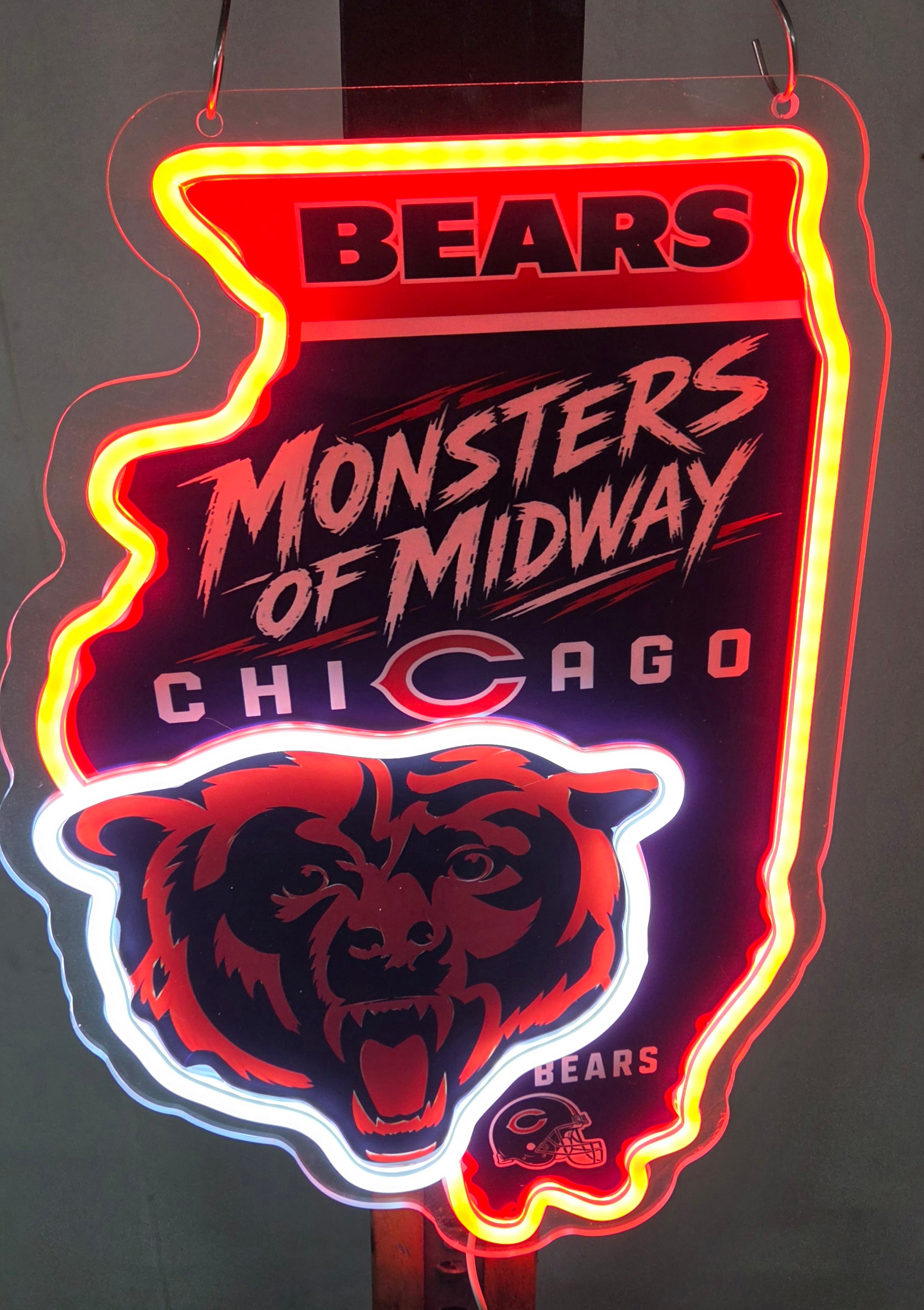 Chicago Bears Football "Monsters Of Midway" Lighted LED Advertising Sign Sports Sign