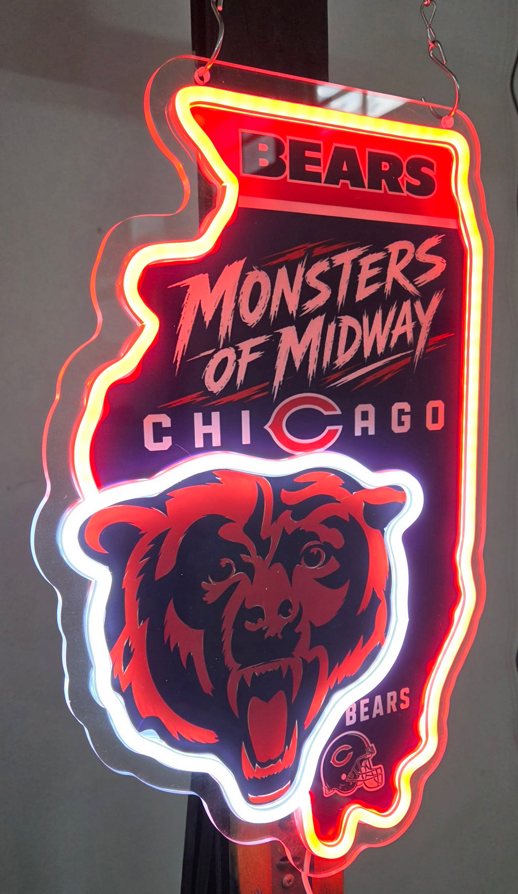 Chicago Bears Football "Monsters Of Midway" Lighted LED Advertising Sign Sports Sign