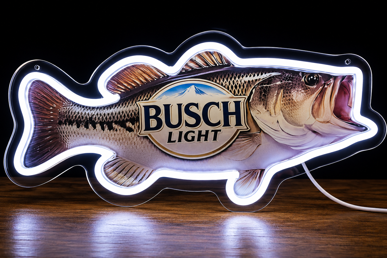 Busch Light Large Mouth Bass LED Lighted Advertising Sign