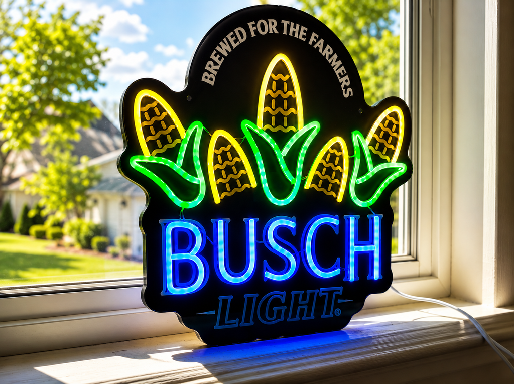 Busch Light "For The Farmers" Corn Lighted LED Advertising Sign