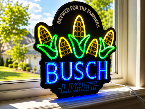 Busch Light "For The Farmers" Corn Lighted LED Advertising Sign