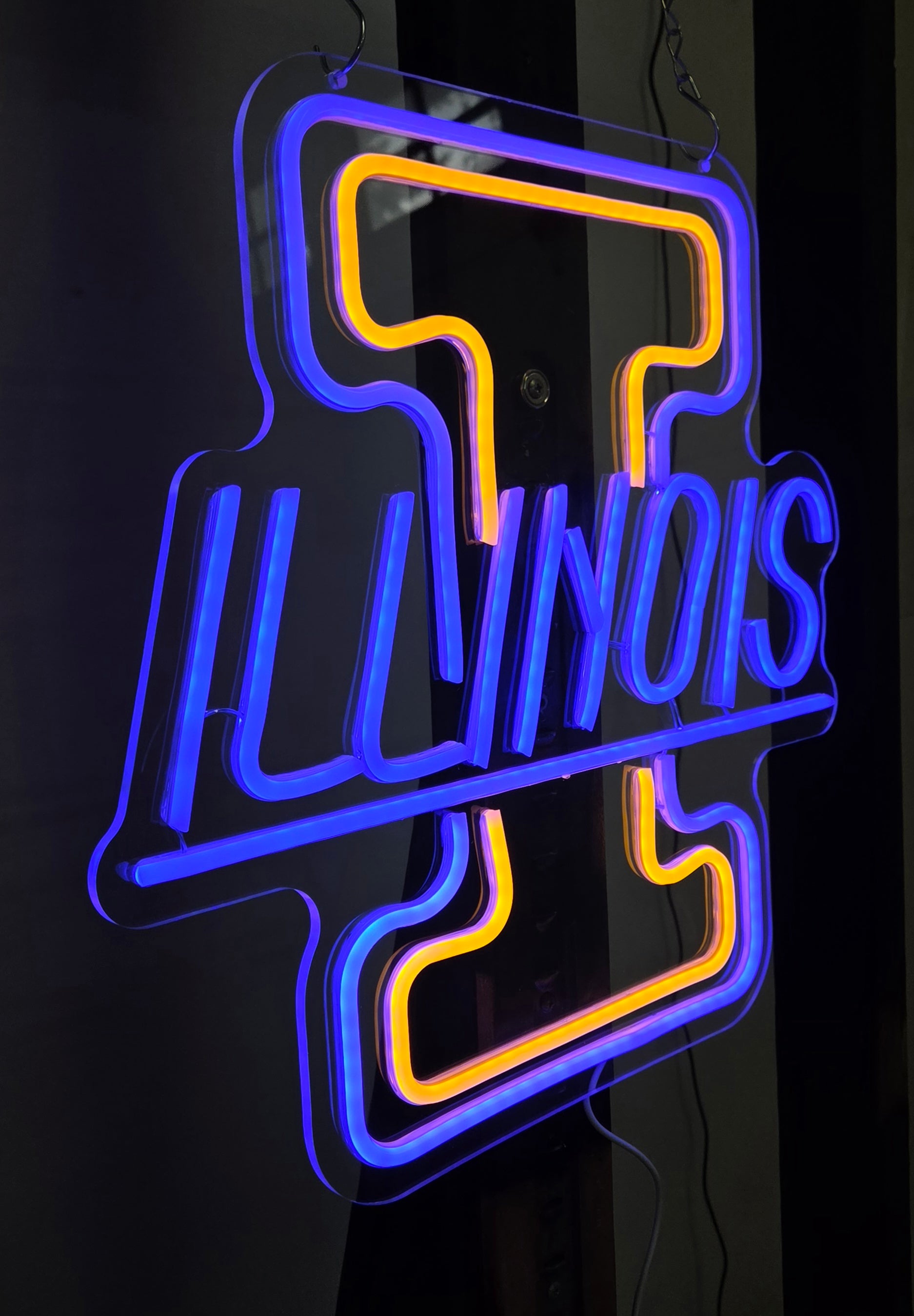U of I - Fighting Illini LED Lighted Advertising Sign Sports Sign College Sign Illinois