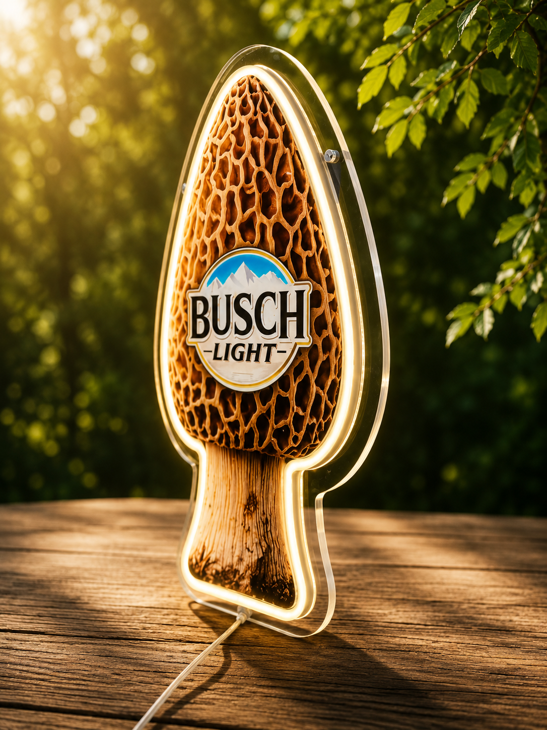Busch Light Morel Mushroom Shape LED Lighted Advertising Sign