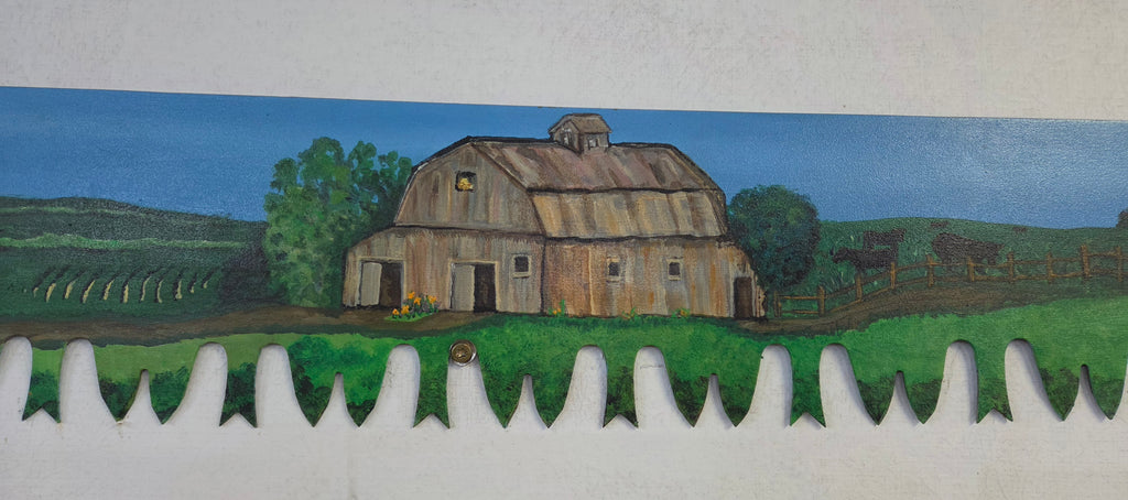 55" Vintage Hand-Painted Crosscut Saw Sign Blade