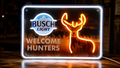 Busch Light "Welcome Hunters" Whitetail Deer LED Lighted Advertising Sign