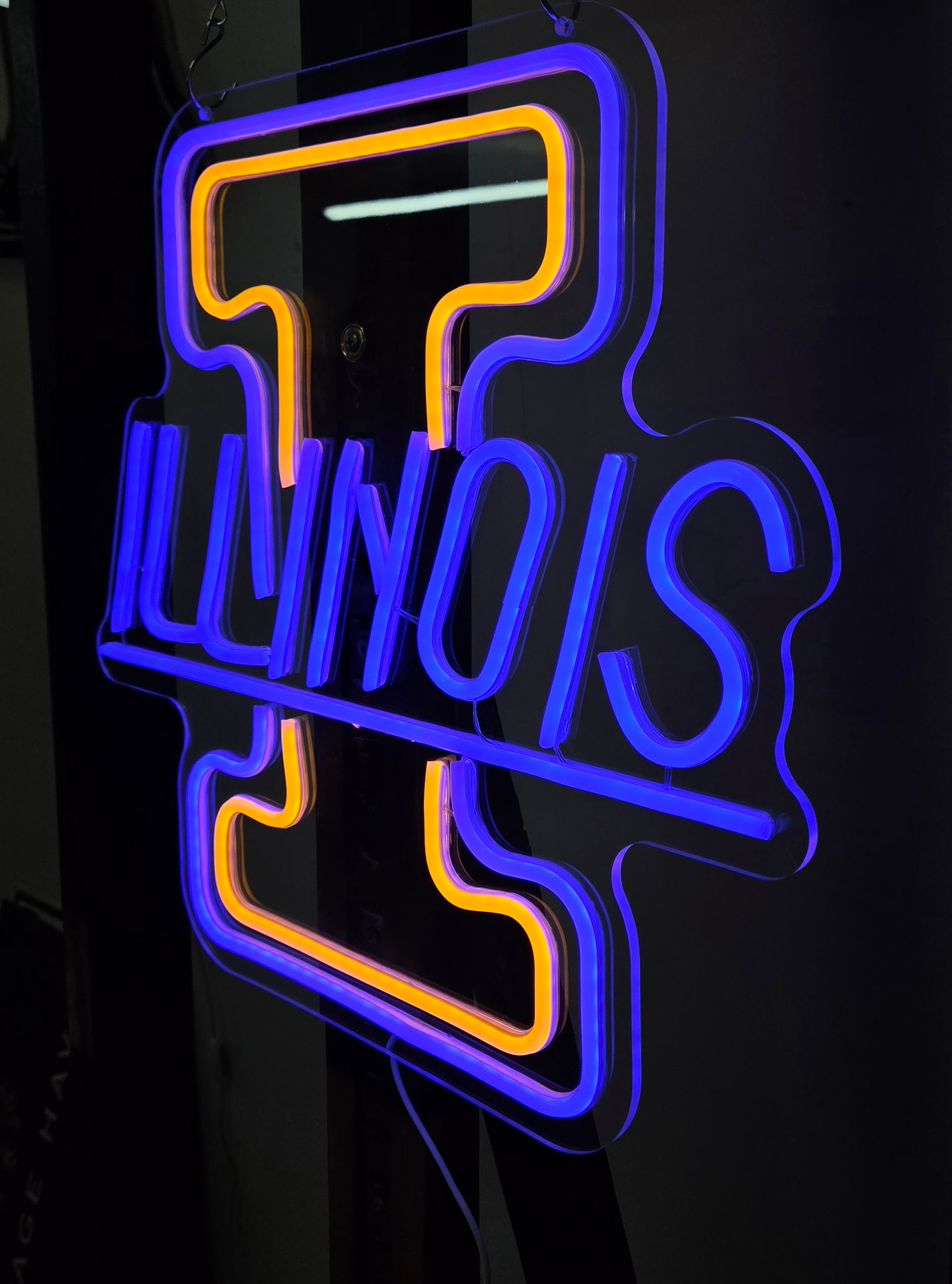 U of I - Fighting Illini LED Lighted Advertising Sign Sports Sign College Sign Illinois