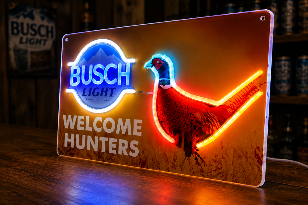 Busch Light "Welcome Hunters" Pheasant LED Advertising Sign
