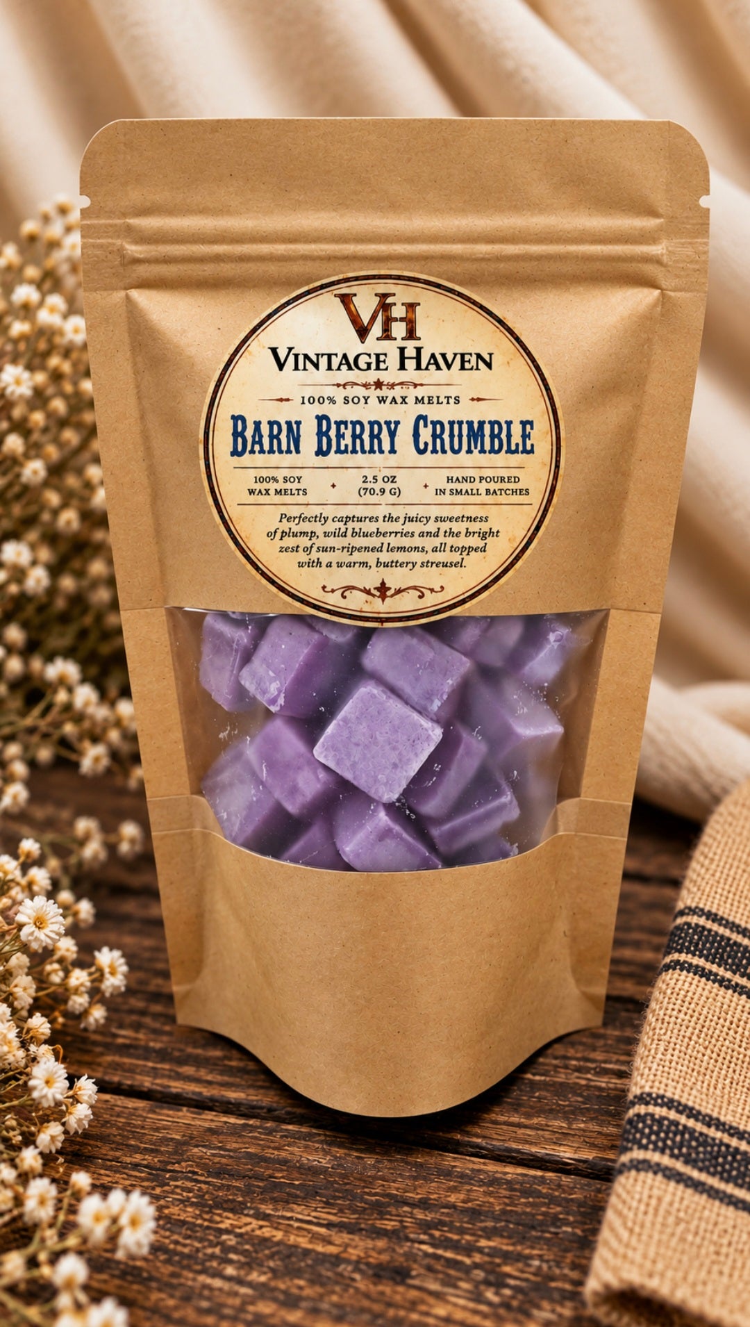 Vintage Haven Handmade Soy Wax Melts | Rustic Farmhouse Scent Collection