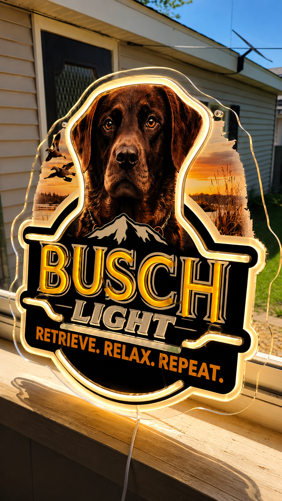 Busch Light Chocolate Lab LED Lighted Advertising Sign