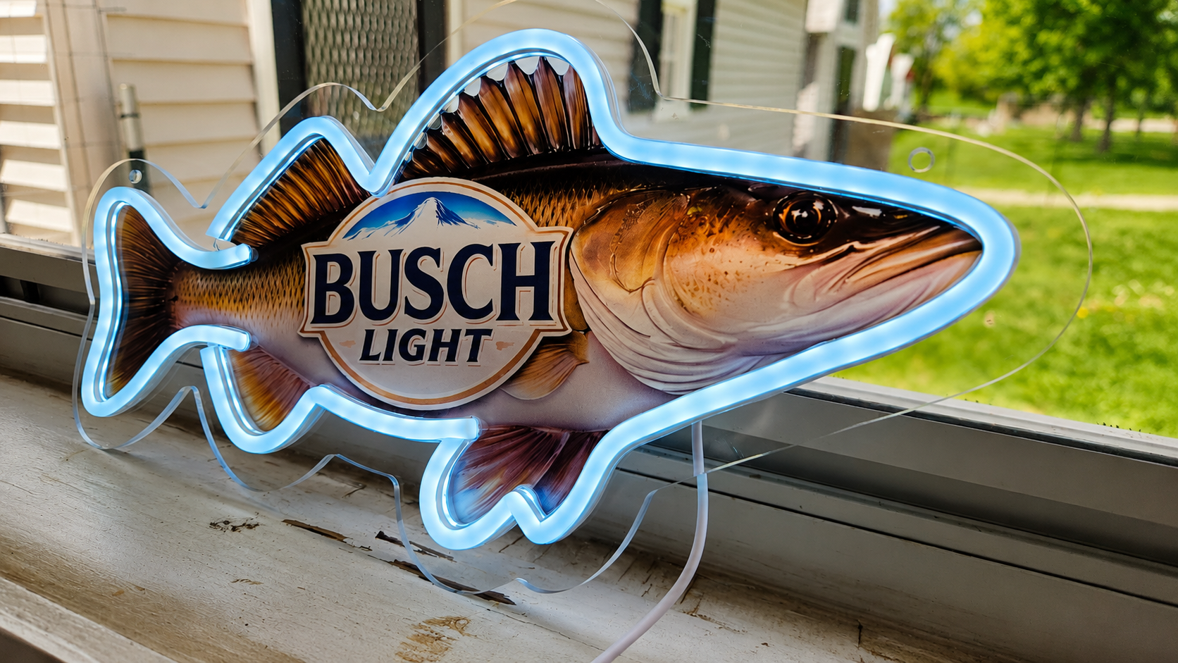 Busch Light Walleye Fish LED Lighted Advertising Sign