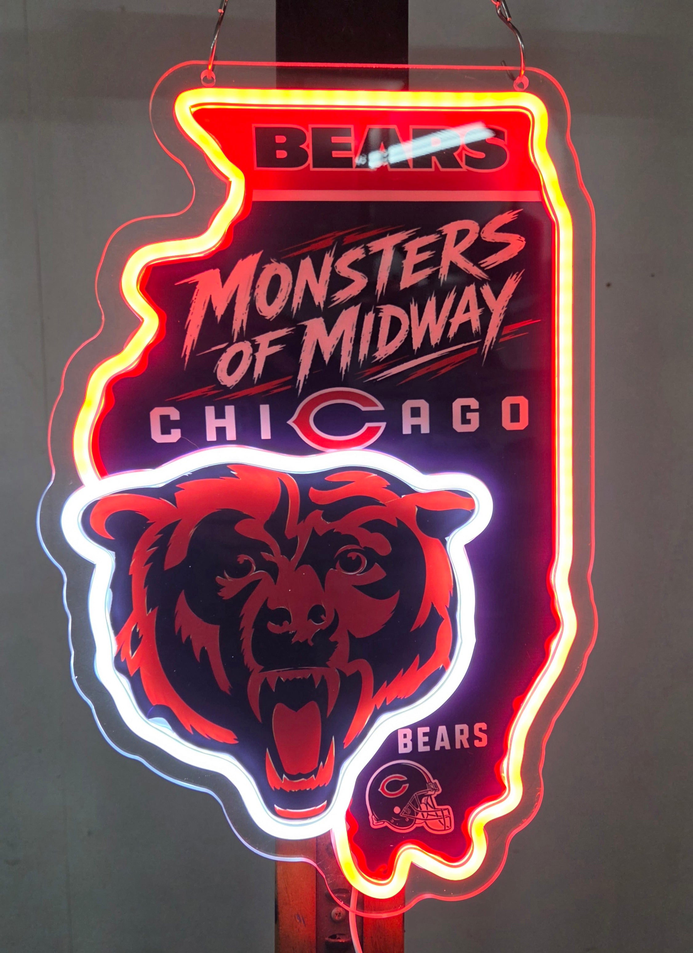 Chicago Bears Football "Monsters Of Midway" Lighted LED Advertising Sign Sports Sign