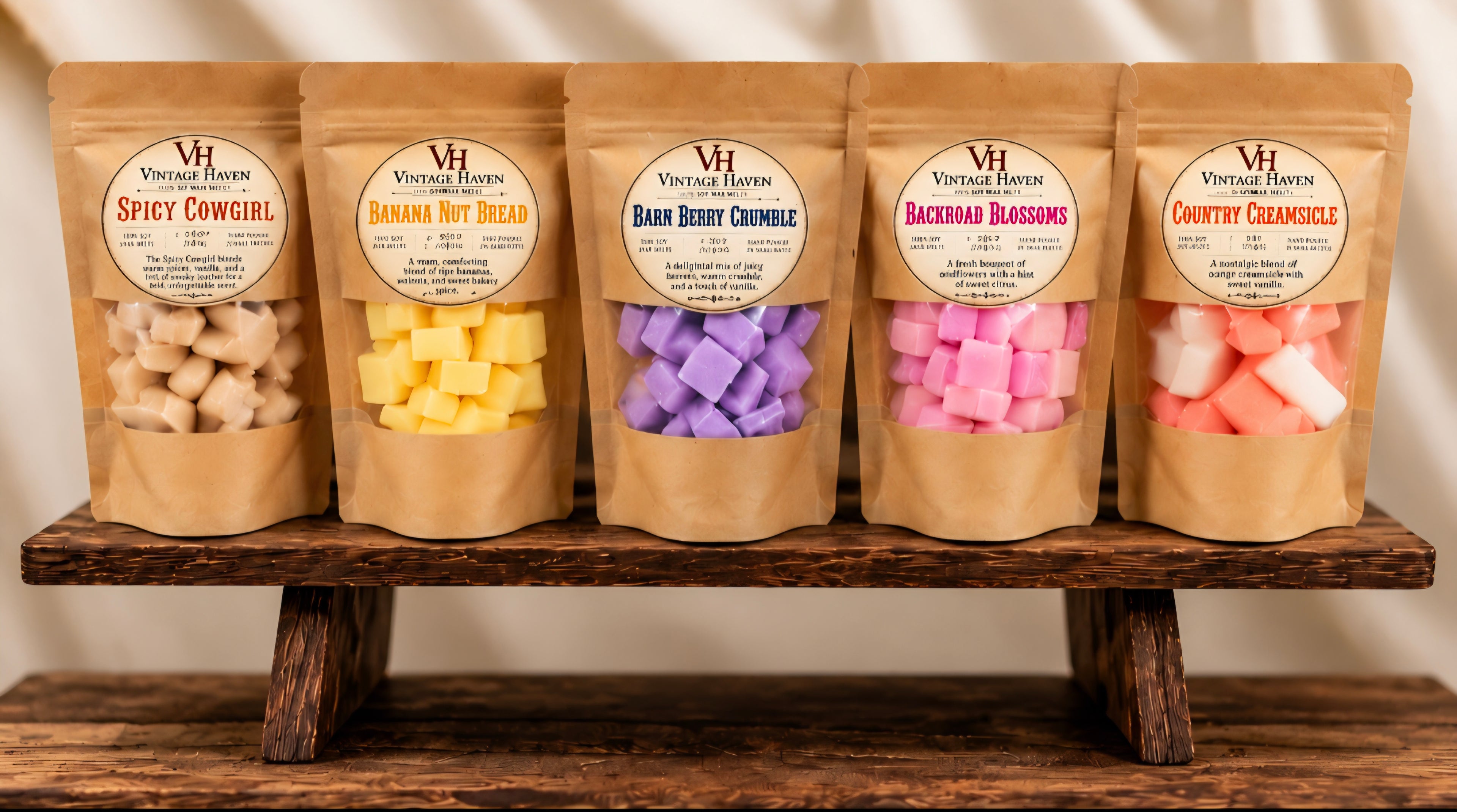 Vintage Haven Handmade Soy Wax Melts | Rustic Farmhouse Scent Collection