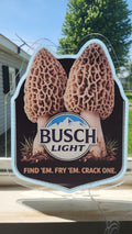 Busch Light "Find 'Em. Fry 'Em. Crack One" Morel Mushrooms LED Lighted Advertising Sign