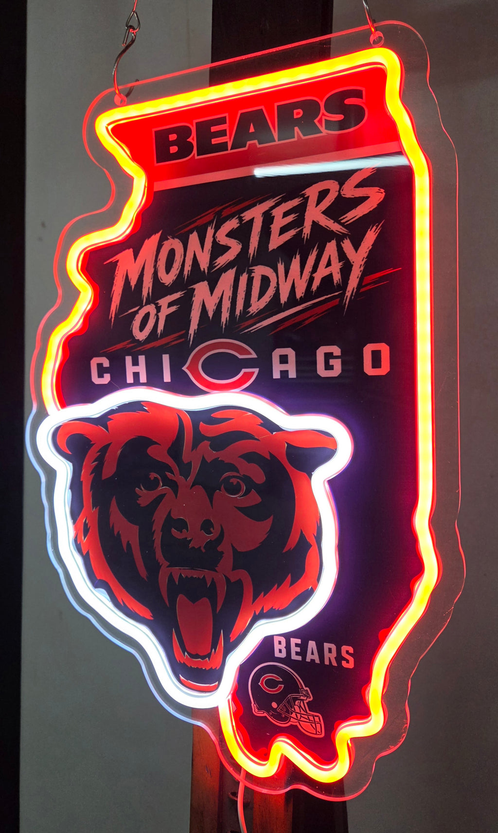 Chicago Bears Football "Monsters Of Midway" Lighted LED Advertising Sign Sports Sign