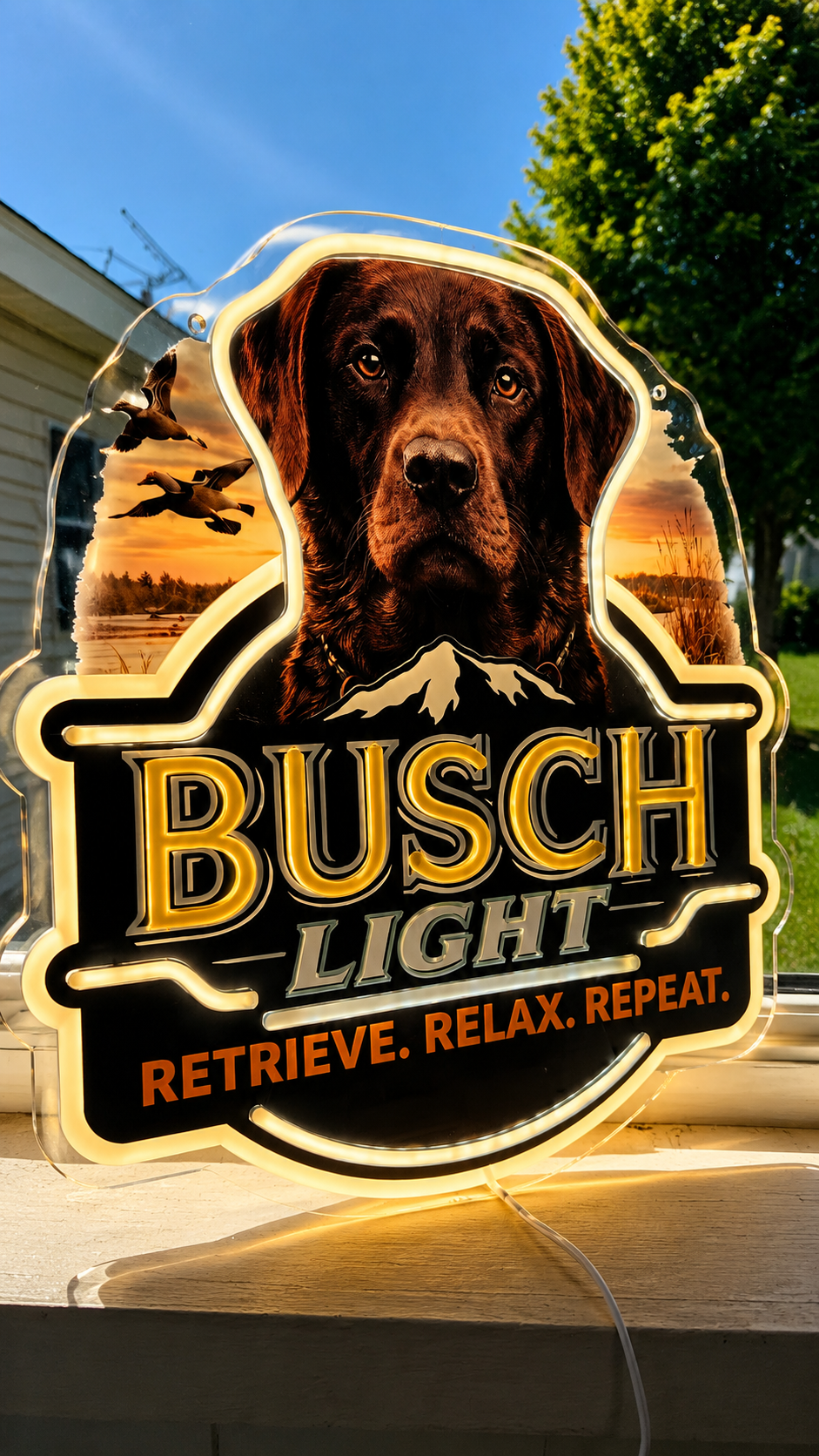 Busch Light Chocolate Lab LED Lighted Advertising Sign