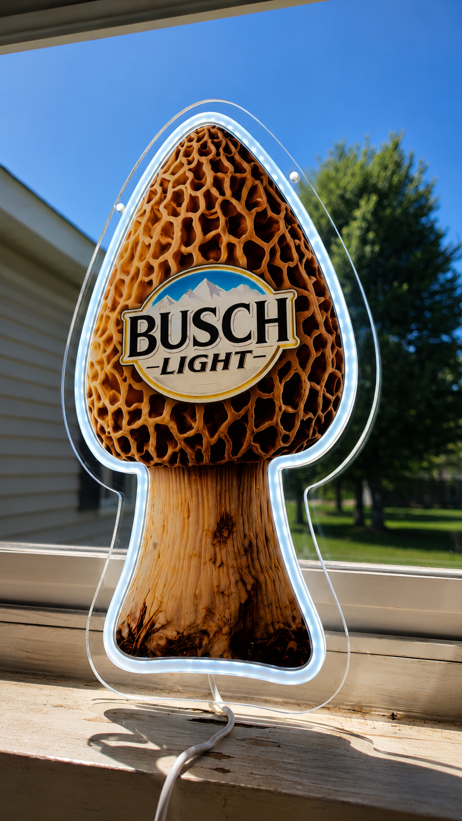 Busch Light Morel Mushroom Shape LED Lighted Advertising Sign