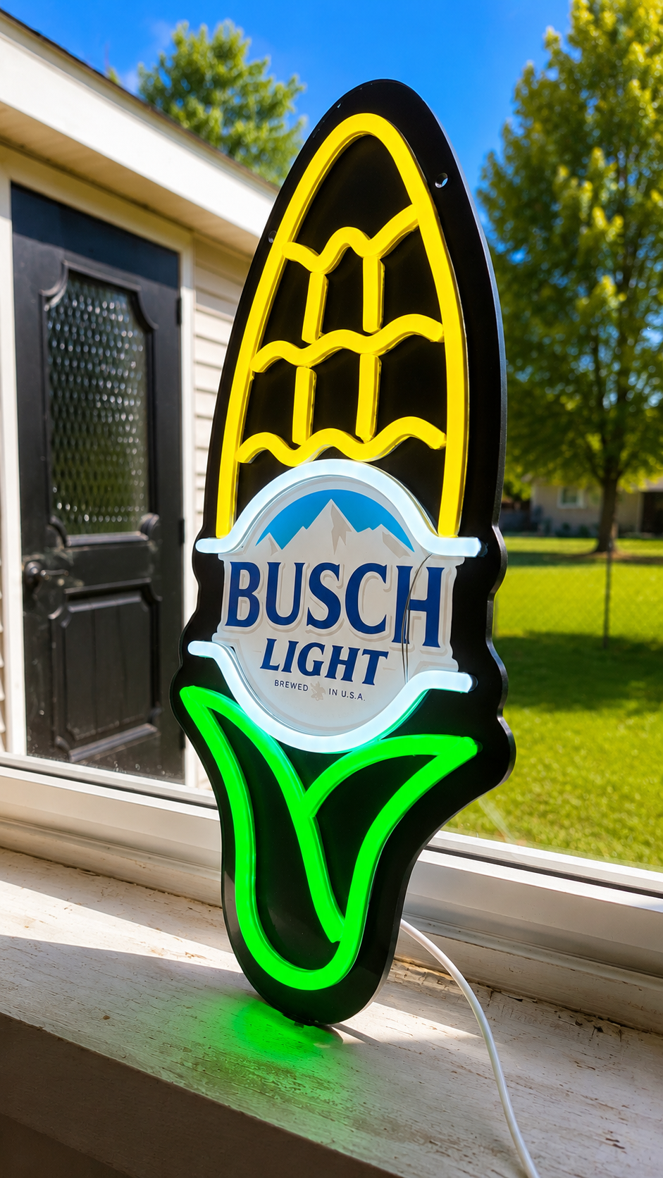 Busch Light Ear Of Corn LED Lighted Beer Advertising Sign