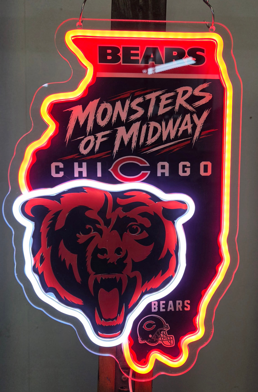 Chicago Bears Football "Monsters Of Midway" Lighted LED Advertising Sign Sports Sign
