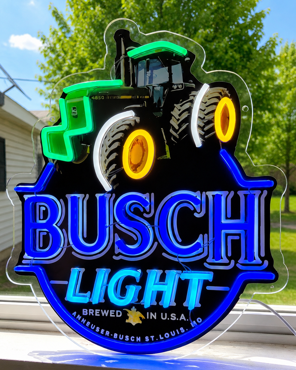 Busch Light - John Deere Tractor Beer LED Lighted Advertising Sign