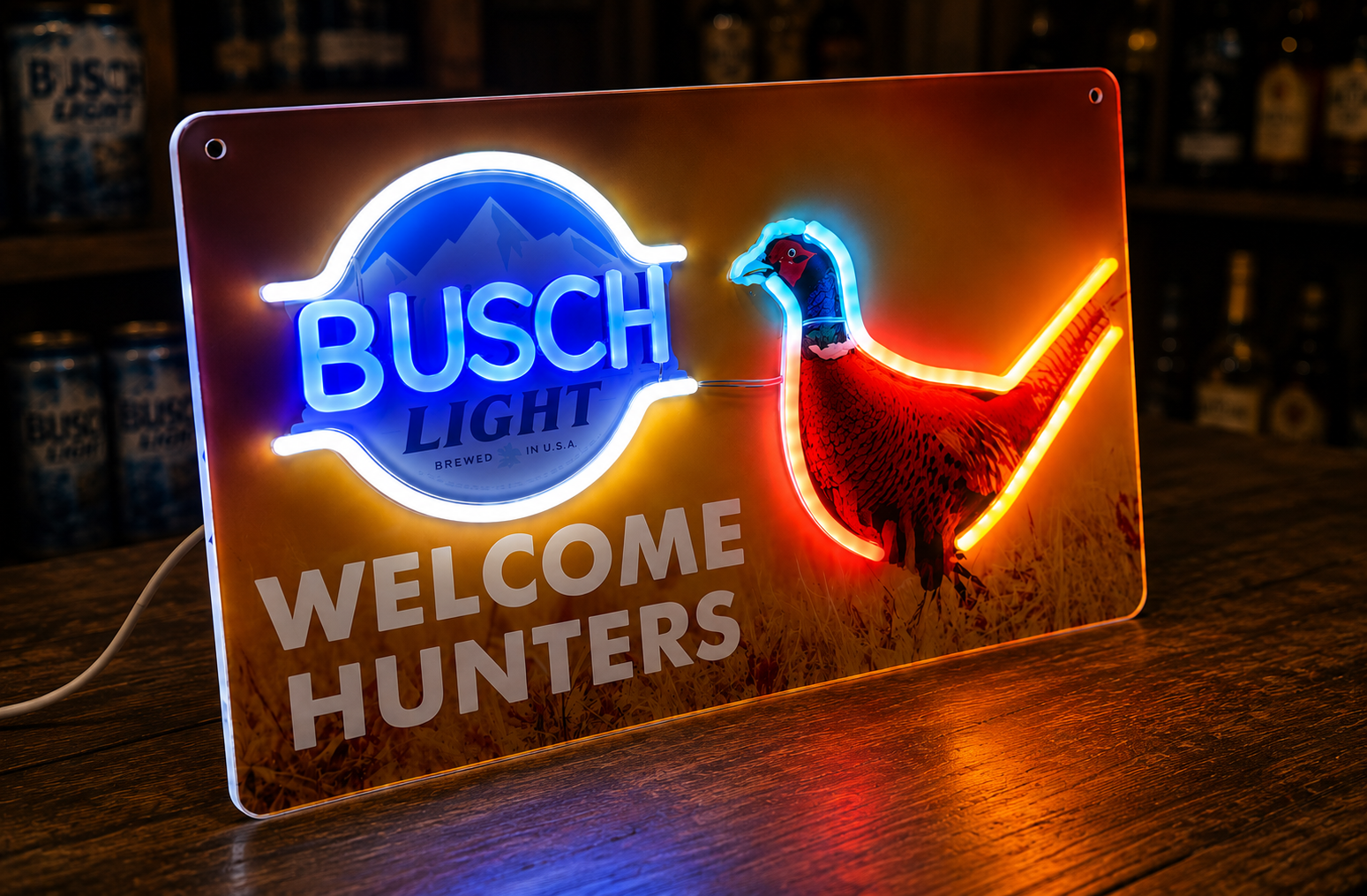 Busch Light "Welcome Hunters" Pheasant LED Advertising Sign