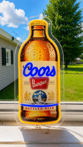 Coors Banquet Bottle Lighted Beer Advertising Sign Rodeo Cowboy Sign Yellowstone