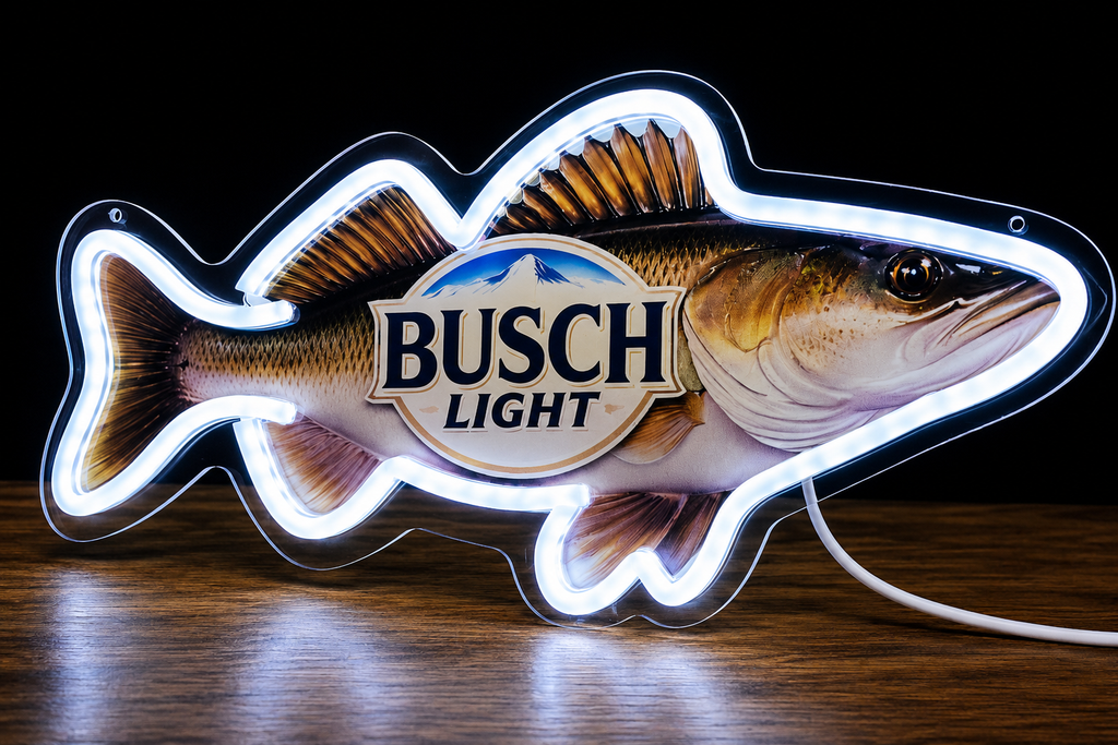 Busch Light Walleye Fish LED Lighted Advertising Sign