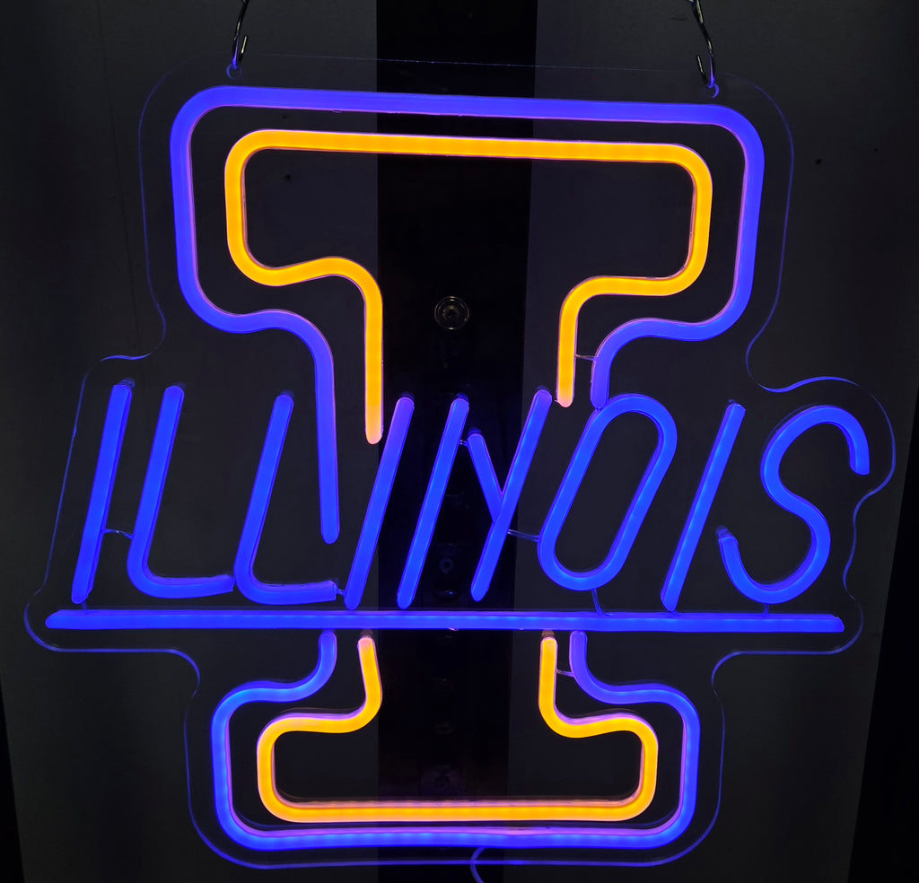 U of I - Fighting Illini LED Lighted Advertising Sign Sports Sign College Sign Illinois