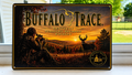 Buffalo Trace Bourbon Deer Hunting Scene Metal Advertising Sign 12"x 8"