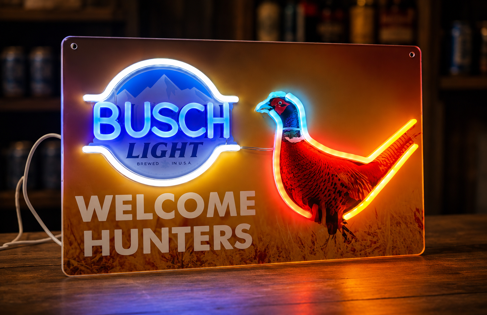 Busch Light "Welcome Hunters" Pheasant LED Advertising Sign